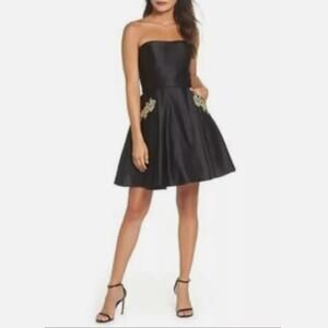 Blondie Nites Homecoming/Prom party dress black/gold embellished Size 13